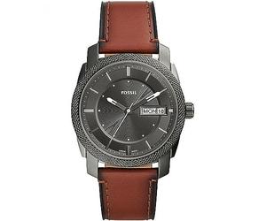 Fossil Watch for Men Machine, Quartz Movement, 42 mm Smoke Stainless Steel Case with a Pro-Planet Leather Strap, FS5900