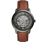 Fossil Watch for Men Neutra Auto, Mechanical Automatic Movement, 44 mm Smoke Stainless Steel Case with a Leather Strap, ME3161