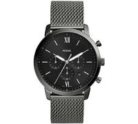 Fossil Watch for Men Neutra Chrono, Chronograph Movement, 44 mm Smoke Stainless Steel Case with a Stainless Steel Mesh Strap, FS5699