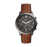 Fossil Watch for Men Neutra Chrono, Quartz Chronograph Movement, 44 mm Smoke Stainless Steel Case with a Leather Strap, FS5512