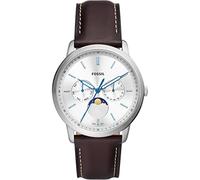 Fossil Watch for Men Neutra, Multifunction Movement, 42 mm Silver Stainless Steel Case with a Pro-Planet Leather Strap, FS5905