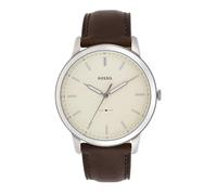 Fossil Watch for Men The Minimalist 3H, Quartz Movement, 44 mm Silver Stainless Steel Case with a Leather Strap, FS5439