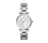 Fossil Watch for Women Carlie, Quartz Movement, 35 mm Silver Stainless Steel Case with a Stainless Steel Strap, ES4341