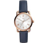 Fossil Watch for Women Copeland, Quartz Movement, 34 mm Rose Gold Stainless Steel Case with a Leather Strap, ES4824