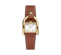 Fossil Watch for Women Harwell, Quartz Movement, 28 mm Gold Stainless Steel Case with a Leather Strap, ES5264