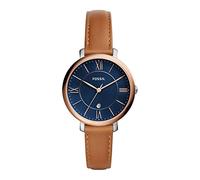 Fossil Watch for Women Jacqueline, Quartz Movement, 36 mm 2T Silver/Rose Stainless Steel Case with a Leather Strap, ES4274