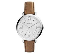Fossil Watch for Women Jacqueline, Quartz Movement, 36 mm Silver Stainless Steel Case with a Genuine Leather Strap, ES3708