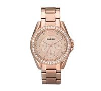 Fossil Watch for Women Riley, Quartz Multifunction Movement, 38 mm Rose Gold Stainless Steel Case with a Stainless Steel Strap, ES2811