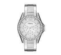 Fossil Watch for Women Riley, Quartz Multifunction Movement, 38 mm Silver Stainless Steel Case with a Stainless Steel Strap, ES3202
