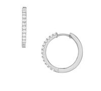 Fossil Women's All Stacked Up Silver-Tone Brass Hoop Earrings, JA7234040