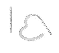 Fossil Women's All Stacked Up Silver-Tone Brass Whisper Hoop Earrings, JA7230040