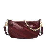 Fossil women's bag Jolie, LiteHide leather patchwork baguette, l: 21.6 cm, w: 6.4 cm, h: 11.4 cm, ZB1948243