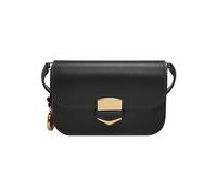 Fossil women's bag Lennox, smooth cowhide leather Small Flap Crossbody, black, L: 17.8 cm, W: 4.4 cm, H: 12.7 cm, ZB1926001