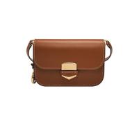 Fossil women's bag Lennox, smooth cowhide leather Small Flap Crossbody, brown, l: 17.8 cm, w: 4.4 cm, h: 12.7 cm, ZB1926200
