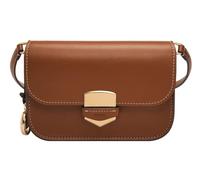 Fossil women's bag Lennox, smooth cowhide leather Small Flap Crossbody, brown, l: 17.8 cm, w: 4.4 cm, h: 12.7 cm, ZB1926200