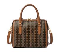 Fossil Women's bag Williamson, brown PVC fabric crossbody bag, l: 25.4 cm, w: 15.2 cm, h: 21.6 cm, ZB1913914