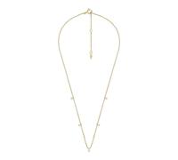 Fossil Necklace for Women Sadie, Length: 355mm+50mm, Width: 3mm, Height: 5mm Gold 14k Gold Plated Brass Necklace, JA7131710