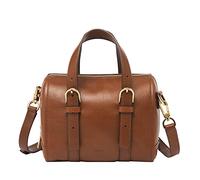 Fossil Women's Carlie Leather Mini Satchel Purse Handbag for Women, Brown, One Size