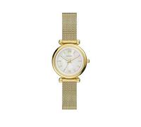 Fossil Womens Carlie Three-Hand Gold-Tone Stainless Steel Watch, Es5462 Gold