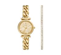 Fossil Women's Chain Style Gold Tone Bracelet & Watch Set