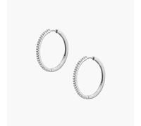 Fossil Women's Ellis All Stacked Up Silver Tone Hoop Earrings