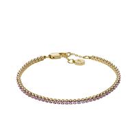 Fossil Women's Ellis Pavé Glitz Amethyst Color Gold Tone Brass Tennis Chain Bracelet