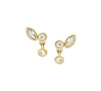 Fossil Women's Ellis Toi Et Moi Gold Tone Brass Stud Earrings
