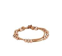 Fossil Bracelet for Women , 19 cm Beige, brown, Rose Gold Base Metal, Genuine Leather Bracelet, JA6539791