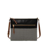 Fossil Women's Fiona Large or Small Crossbody Purse Handbag for Women, Black Stripe, Large
