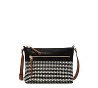 Fossil Women's Fiona Large or Small Crossbody Purse Handbag for Women, Black Stripe Small, One Size