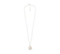 FOSSIL Women's Gold Tone Stainless Steel Chain with Lobster Clasp Round Pendant Necklace