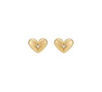 Fossil Womens Gold Tone Stainless Steel Post Stud Earrings