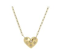 FOSSIL Women's gold tone Stainless Steel with lobster clasp closure heart shaped pendant necklace