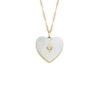 Fossil Women's gold tone Stainless Steel with lobster clasp closure heart shaped pendant necklace