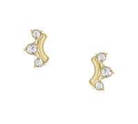 Fossil Women's All Stacked Up Gold-Tone Stainless Steel Stud Earrings, JF04596710