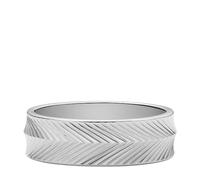 Fossil Women's Harlow Linear Texture Stainless Steel Band Ring, JF046670406