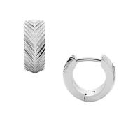 Fossil Jewellery Fossil Harlow Linear Texture Stainless Steel Hoop Earrings 1.3x0.5x1.3cm