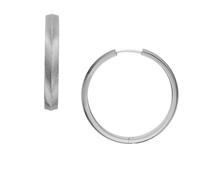 Fossil Women's Harlow Linear Texture Stainless Steel Hoop Earrings, JF04668040