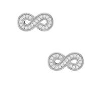 Fossil Women's Infinity Sterling Silver Stud Earrings, JFS00634040