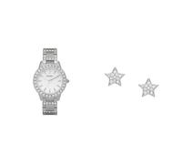 FOSSIL Women's Jesse Silver-Tone Stainless Steel Watch and Earrings, Set