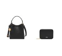 FOSSIL Women's Jessie Black Leather Bag and Logan Wallet, Set