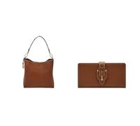 FOSSIL Women's Jessie Brown Leather Bag and Harwell Wallet, Set