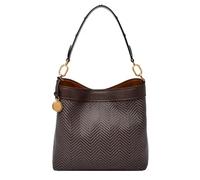 Fossil Women's Jessie Bucket Shoulder Bag, Chocolate Woven