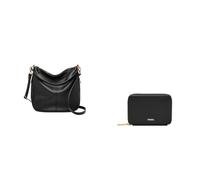 FOSSIL Women's Jolie Black Leather Bag and Logan Wallet, Set