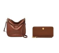 FOSSIL Women's Jolie Brown Leather Bag and Lennox Wallet, Set