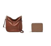 FOSSIL Women's Jolie Brown Leather Bag and Logan Wallet, Set