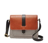 Fossil Women's Kinley Large or Small Crossbody Purse Handbag for Women, Brown Stripe, Small