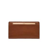 Fossil Women's Liza Leather Slim Bifold Wallet for Women, Brown W/Gold, One Size