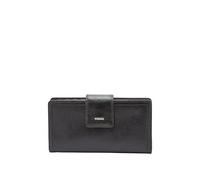 Fossil Women's Logan Leather RFID-Blocking Tab Clutch Wallet for Women, Black, One Size