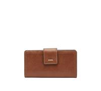 Fossil Women's Logan Leather RFID-Blocking Tab Clutch Wallet for Women, Brown, One Size